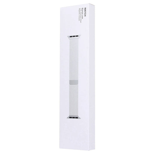 White watchband storage box with strap window and printed insert