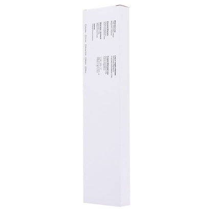 White watchband box, plain back with printed information