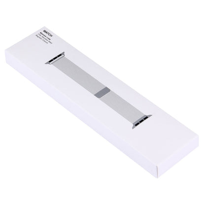 White watchband box with gray strap panel and black end tabs