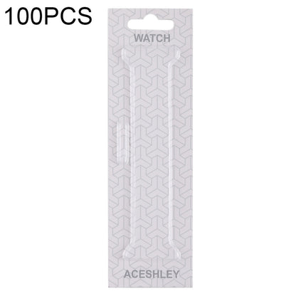 100-pack smart watch band package, white patterned card with hang hole and ACE... logo