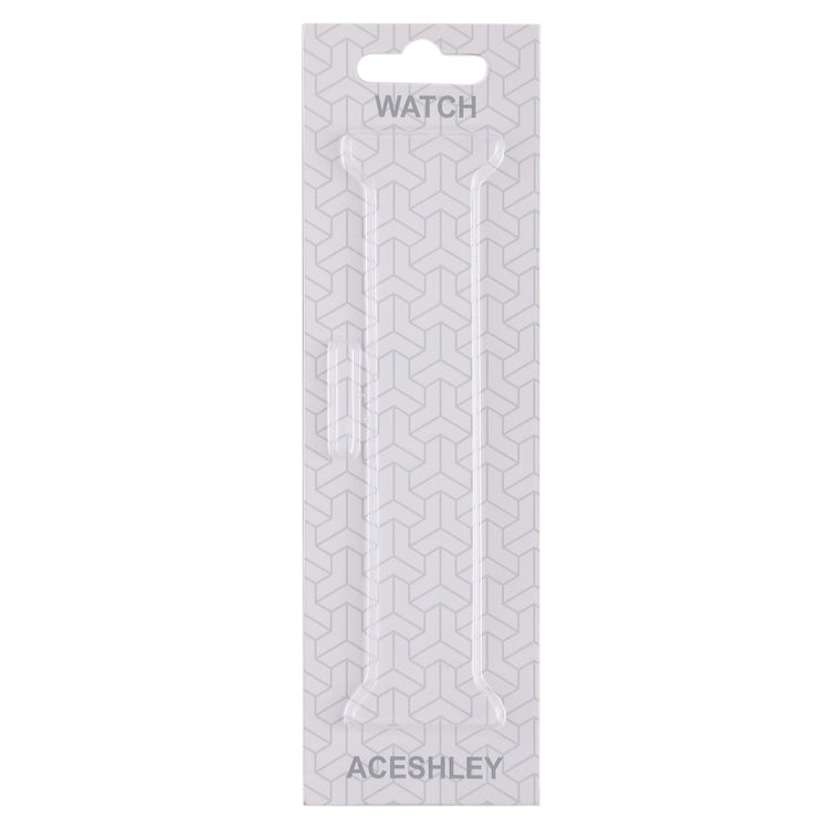 100-pack smart watch band package, light gray patterned card with top hang loop and logo