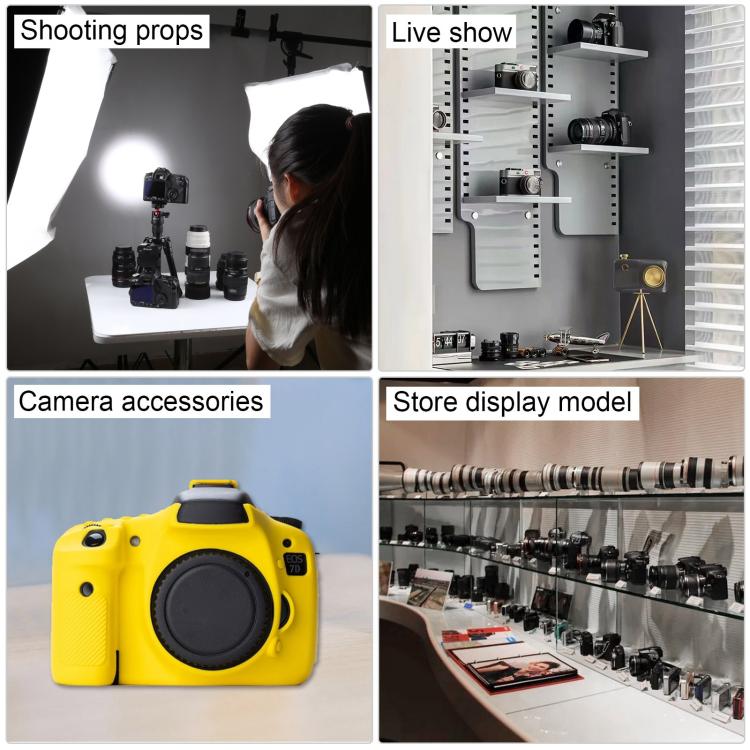 Fake DSLR camera prop used in studio shooting and display setups