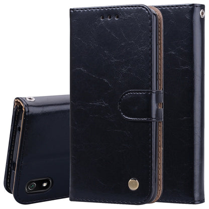 Black leather flip phone case with card slots and stand holder for Xiaomi Redmi 7A