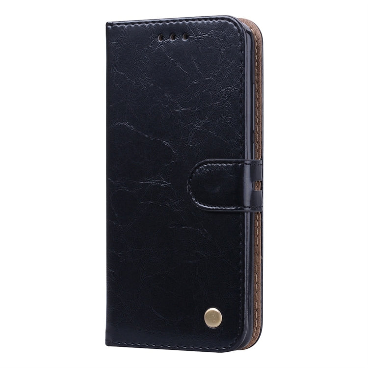 Black leather flip phone case with front flap and snap closure for Xiaomi Redmi 7A