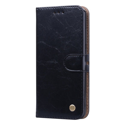Black leather flip phone case with front flap and snap closure for Xiaomi Redmi 7A