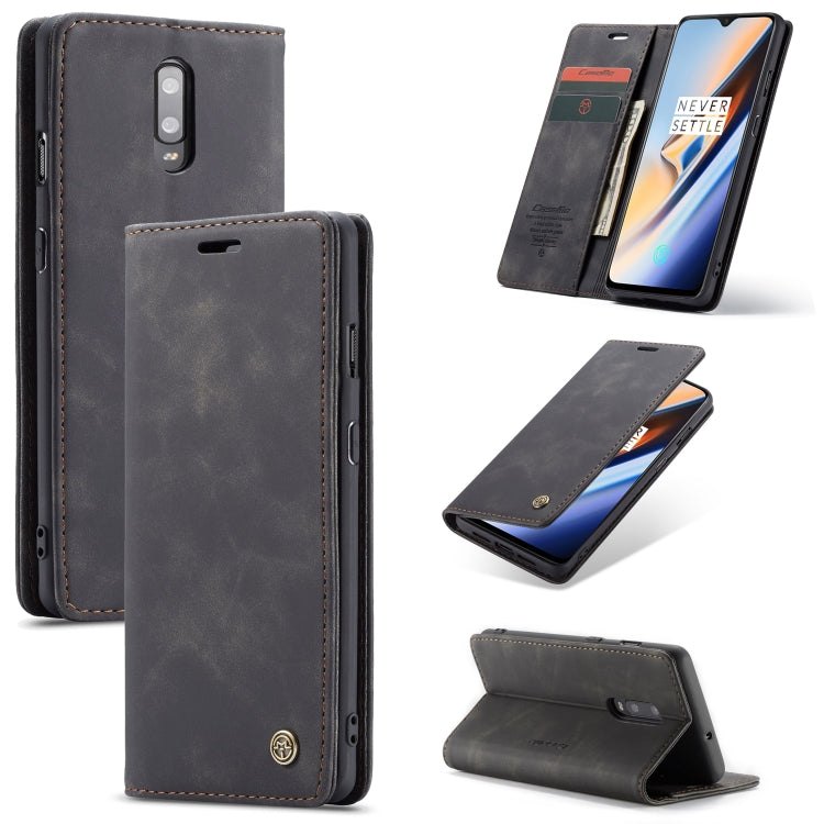 Dark leather wallet phone case with card slot, detachable flip cover and stand