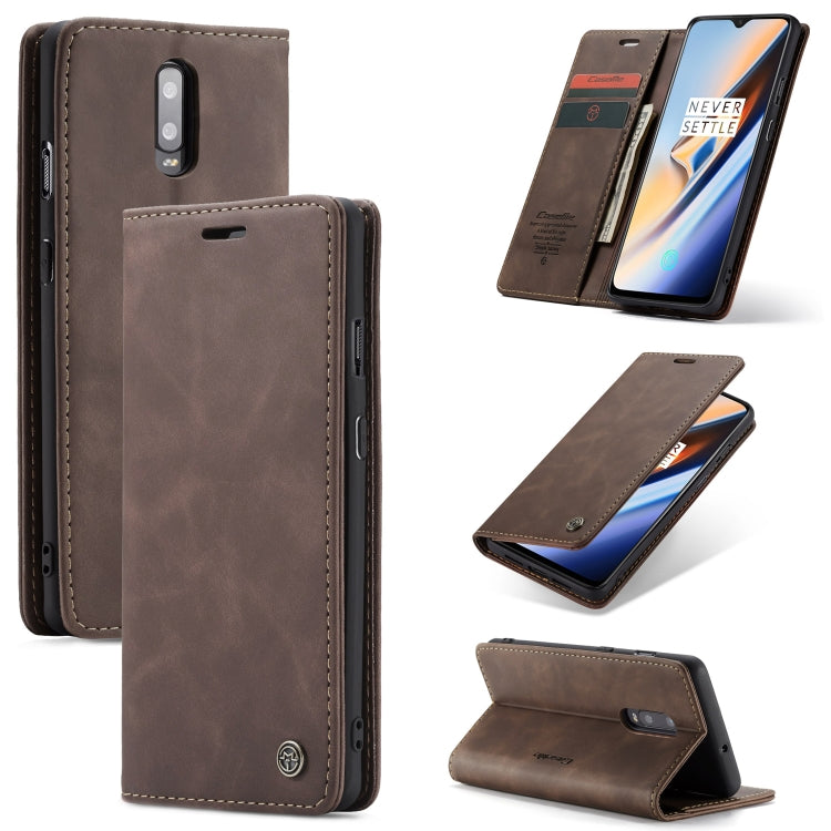 Brown leather wallet phone case with card slot, detachable flip cover and kickstand
