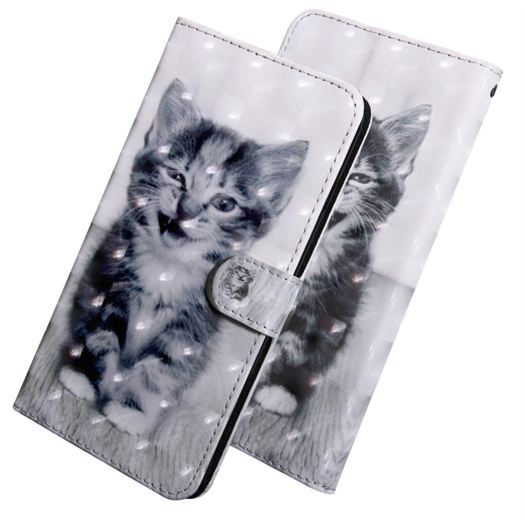 Flip phone wallet case with gray kitten photo print and front magnetic clasp