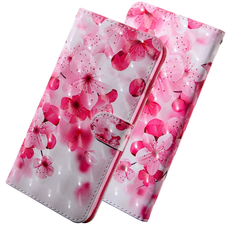 Pink floral patterned flip phone wallet case with stitched card slot area