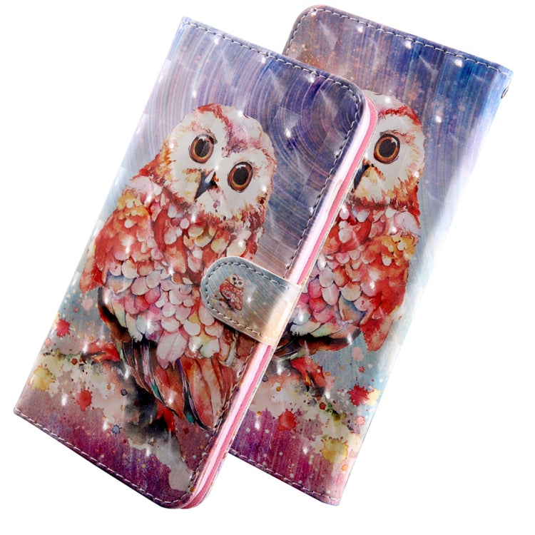 Flip phone wallet case with red owl print and magnetic closure strap