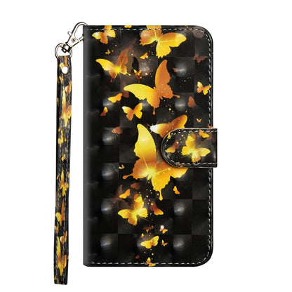 Butterfly-pattern wallet phone case with magnetic clasp and wrist strap