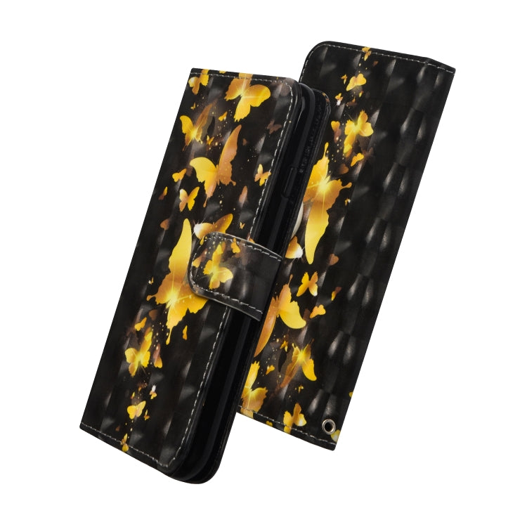 Butterfly-pattern folio phone case with card holder flap and magnetic closure