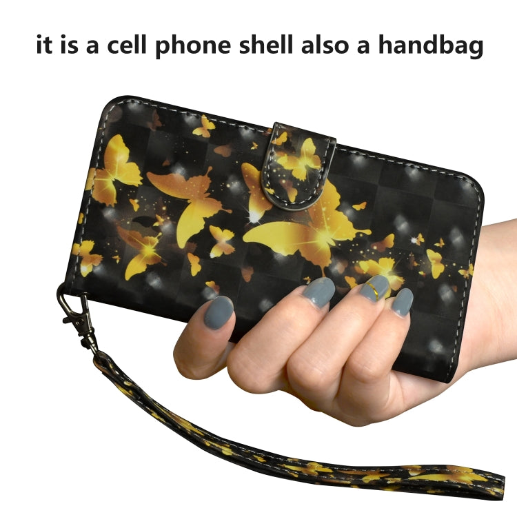 Butterfly-pattern wallet phone case with magnetic clasp and wrist strap