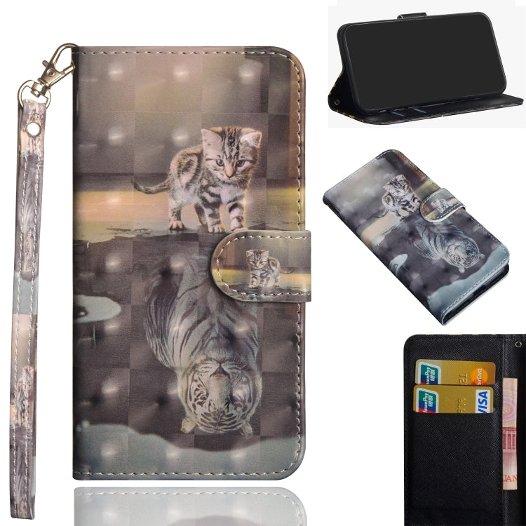 Cat portrait flip leather phone case with wrist strap, card holder, and stand