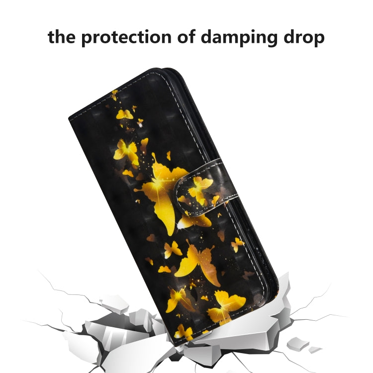 Phone wallet case with golden butterfly design and flip cover with magnetic clasp