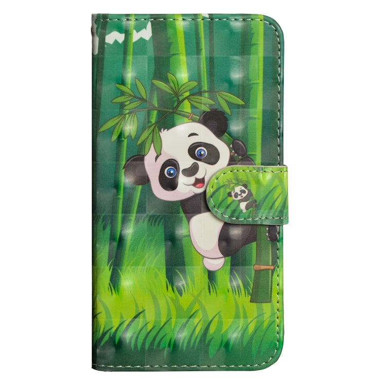 Phone wallet case with panda in bamboo pattern and magnetic clasp