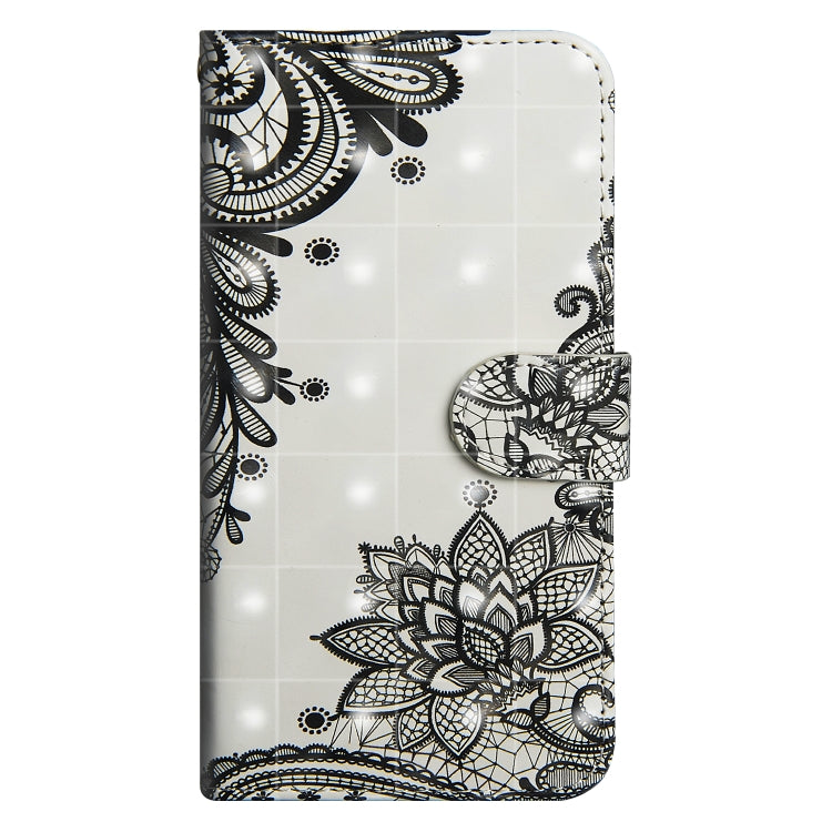 Phone wallet case with white mandala floral pattern and heart-shaped magnetic clasp