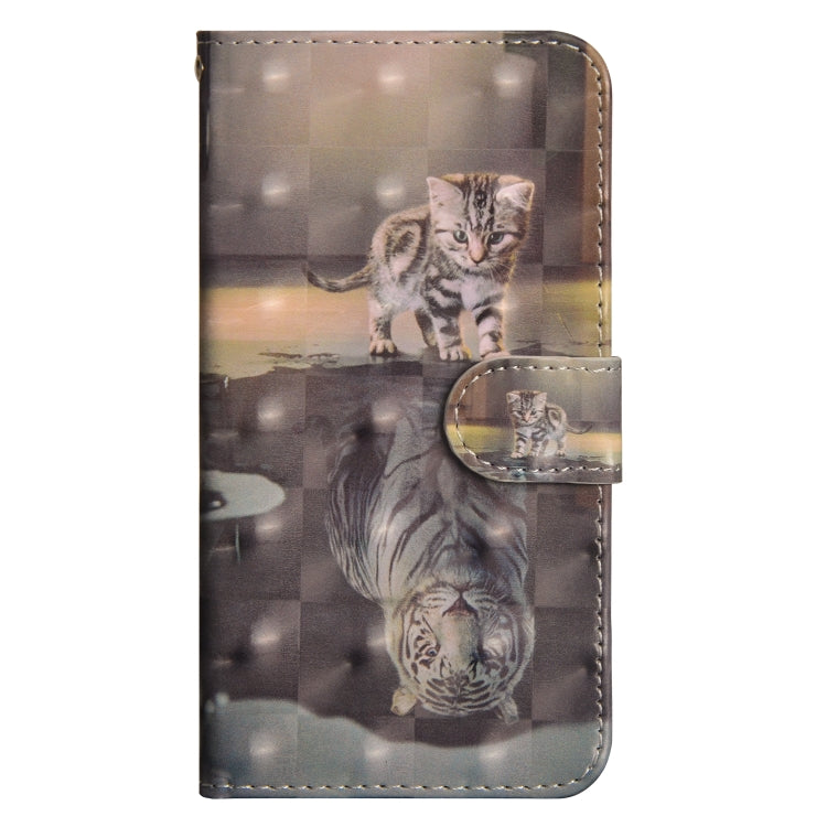 3D cat-pattern flip phone wallet case with TPU leather look and front latch