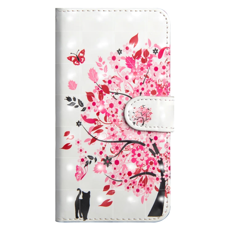 Pink floral tree and cat silhouette flip phone wallet case with front latch