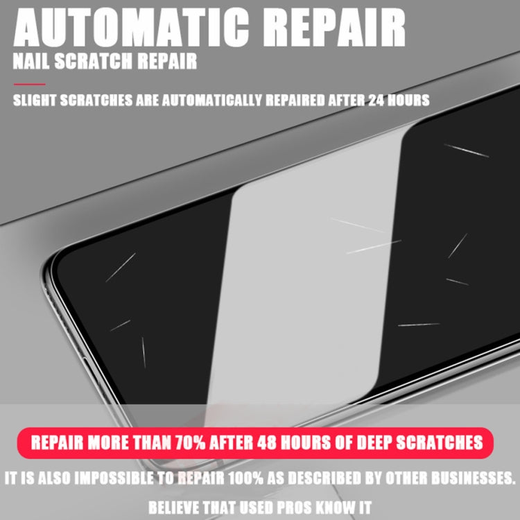 Hydrogel screen protector film with self-repair feature for minor scratches