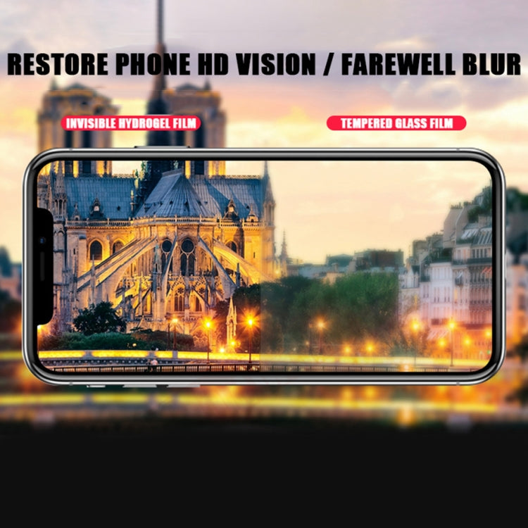 Hydrogel screen protector film for HD clarity on a smartphone front display