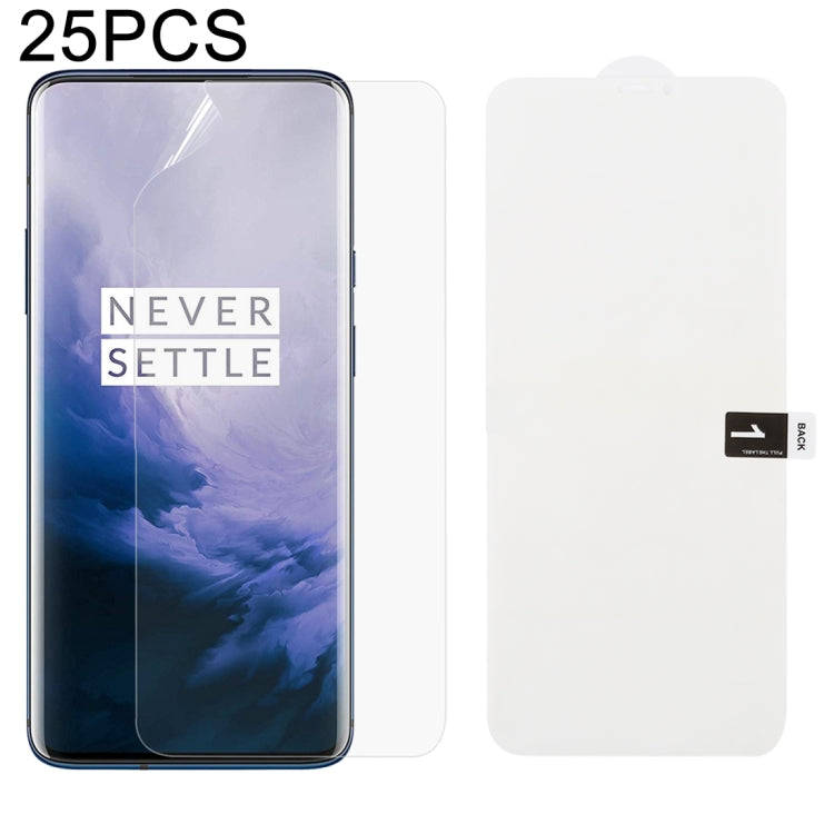 25-piece hydrogel front screen protector film set with clear film, full cover view