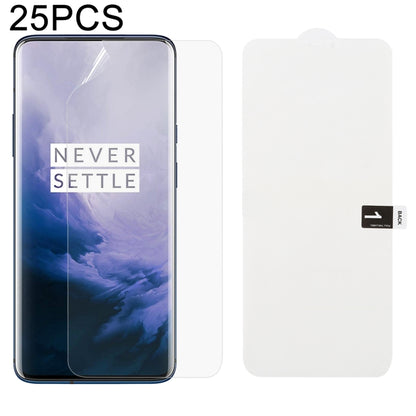 25-piece hydrogel front screen protector film set with clear film, full cover view