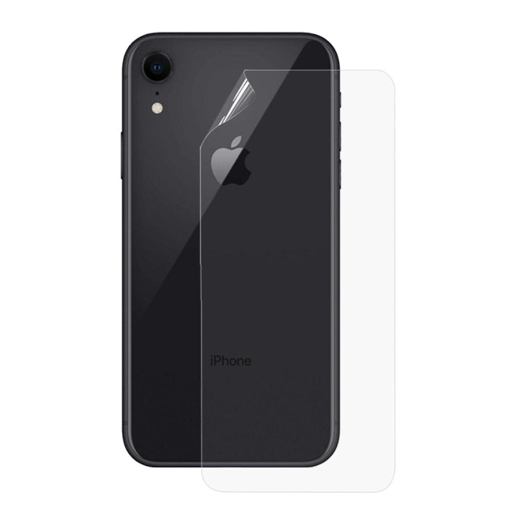 Hydrogel back protector film for iPhone XR, clear sheet placed on phone back