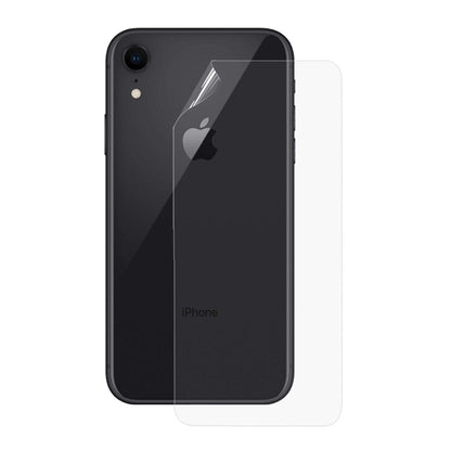 Hydrogel back protector film for iPhone XR, clear sheet placed on phone back