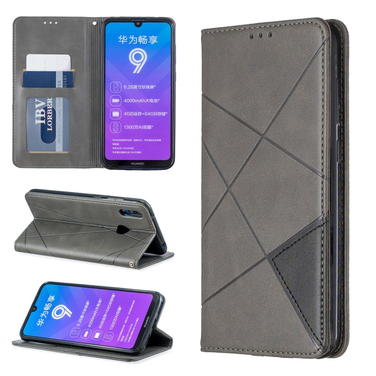 Dark gray flip phone wallet case with card holder slots and kickstand view