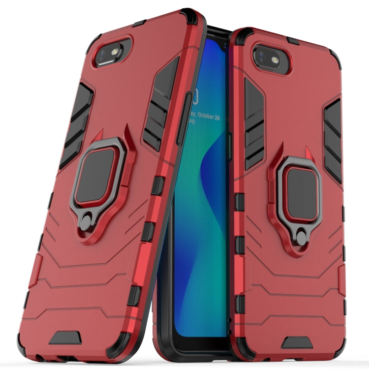 Rugged red phone case with magnetic ring holder, raised camera and port cutouts