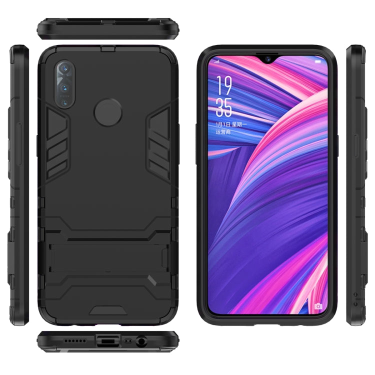Rugged shockproof phone case set with side buttons and camera cutout, black
