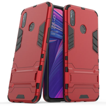 Rugged shockproof phone case with TPU corners, red back with raised texture