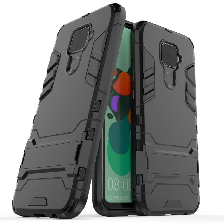 Rugged shockproof phone case with raised edges and camera cutout, dark gray