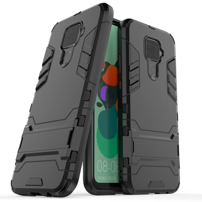 Rugged shockproof phone case with raised edges and camera cutout, dark gray