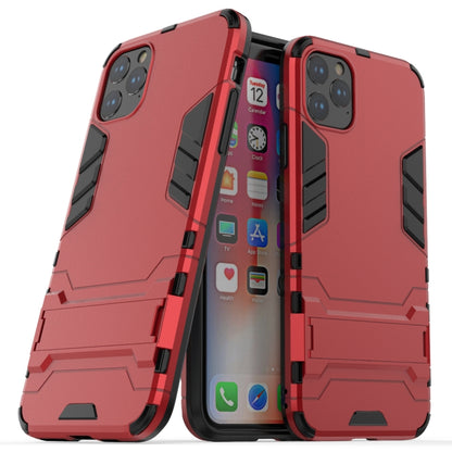 Shockproof phone case with holder, red rugged bumper case with side openings