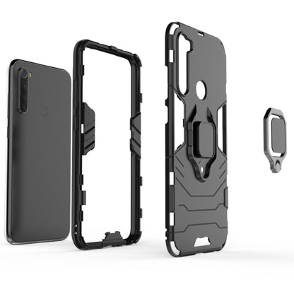 Rugged shockproof phone case in black with side buttons and ring holder