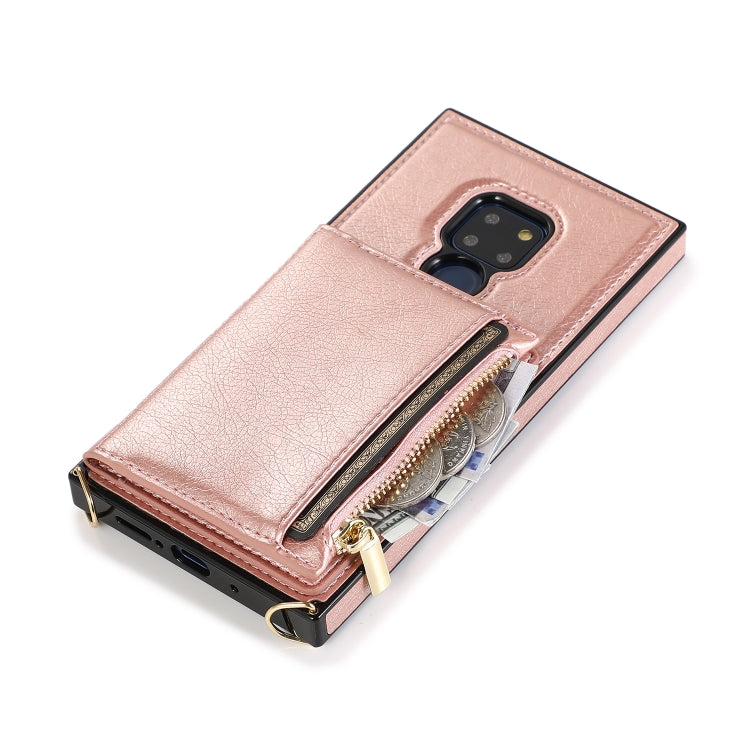 Rose gold wallet phone case with zipper compartment and card slot view