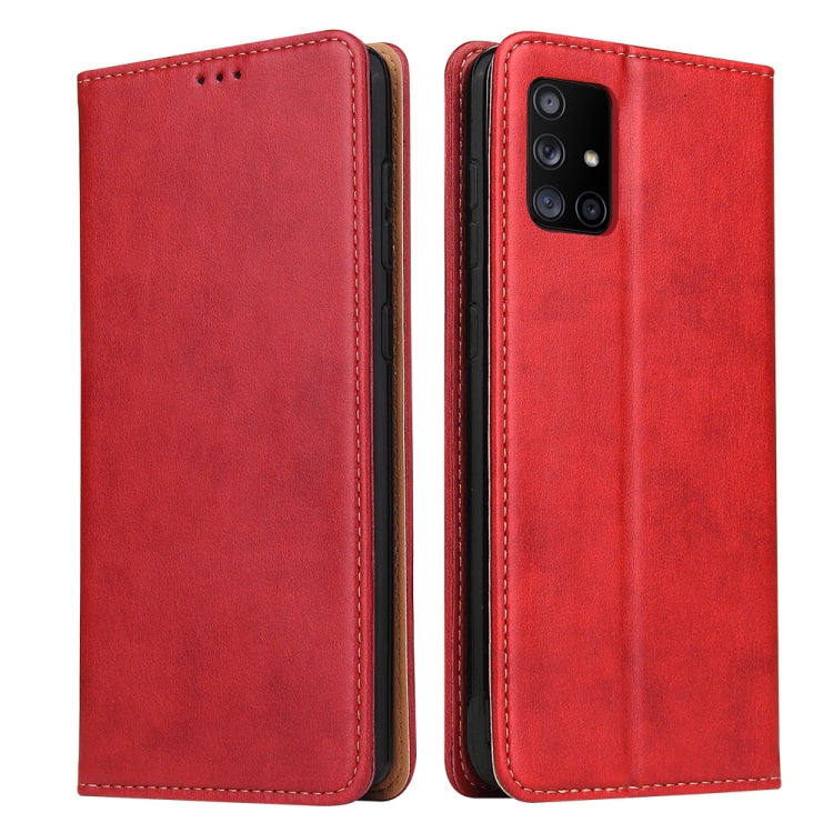Red PU leather flip phone case with card slots and magnetic holder