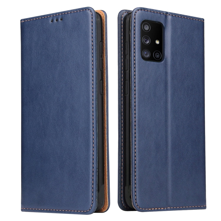 Blue PU leather wallet flip case with card slots and phone holder