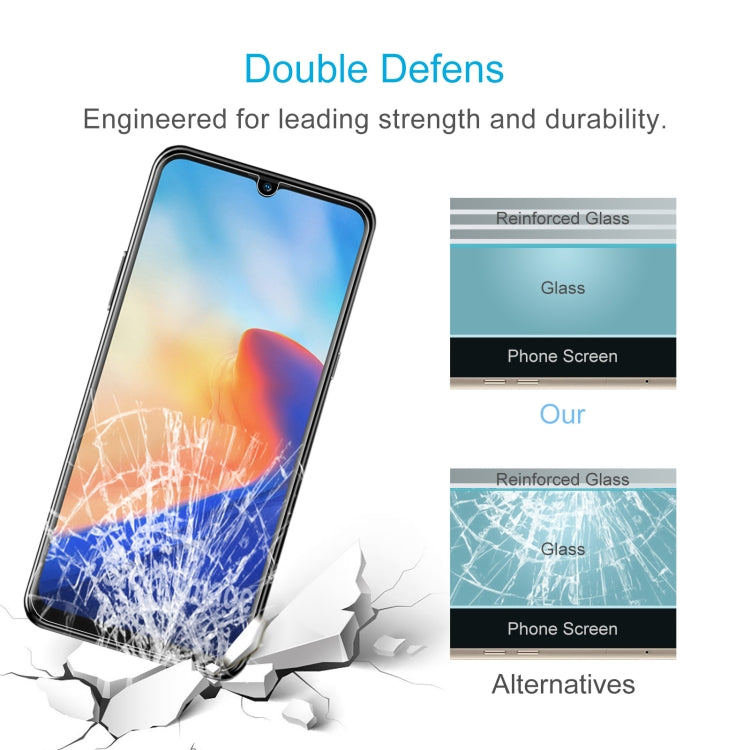 Tempered glass screen protector showing impact protection for a smartphone screen