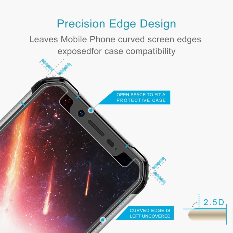 Curved tempered glass screen protector with 2.5D edges and open case-friendly area
