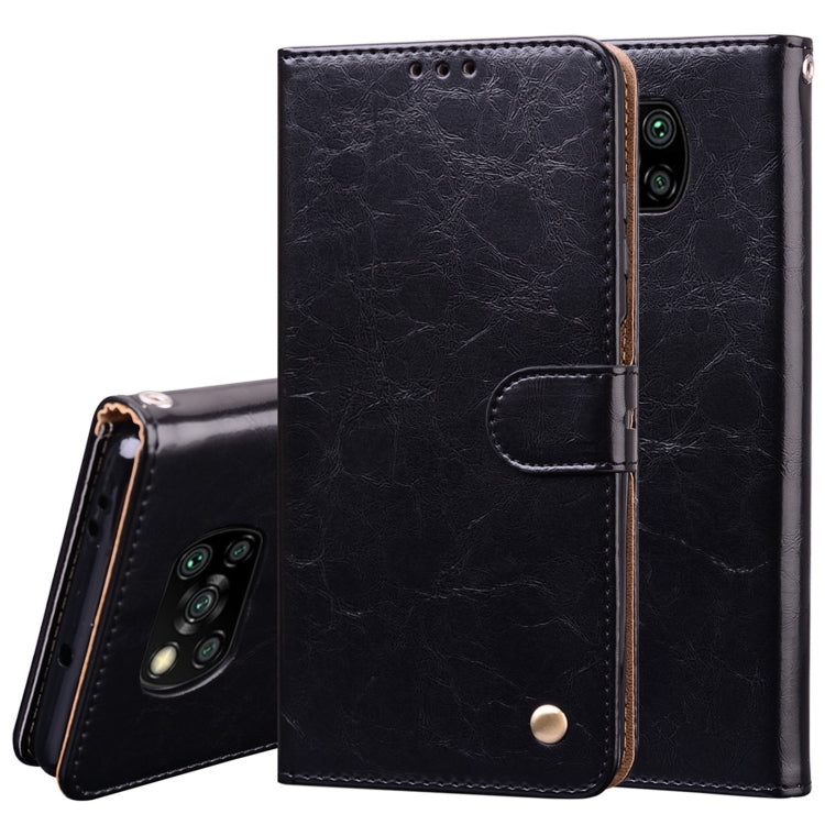 Dark phone wallet case with flip cover and card pocket; camera opening visible