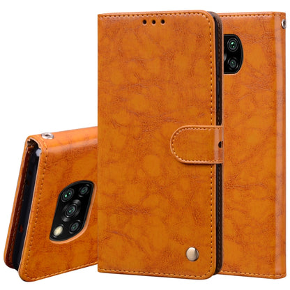 Orange textured flip leather phone case with camera cutout and card holder