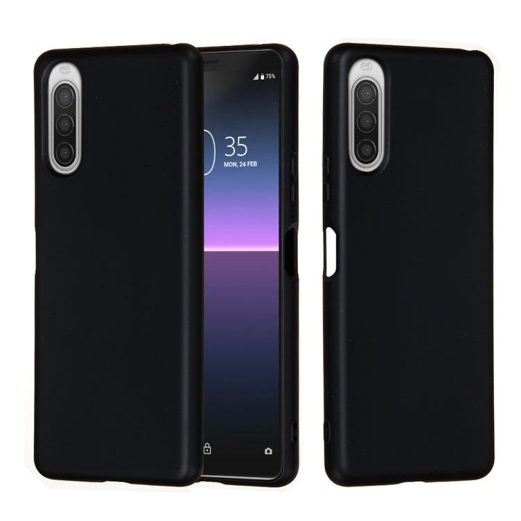 Black liquid silicone shockproof full-coverage phone case for Xperia 5 II, front and back