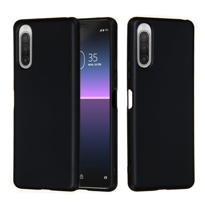 Black liquid silicone shockproof full-coverage phone case for Xperia 5 II, front and back
