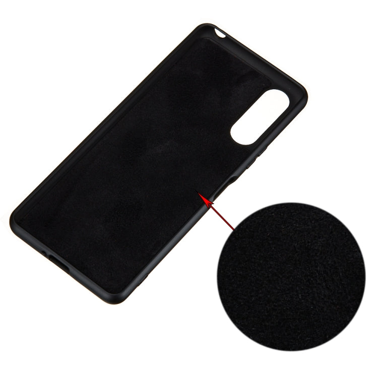 Black liquid silicone full-coverage case with camera cutout for Xperia 5 II