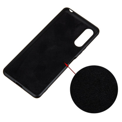 Black liquid silicone full-coverage case with camera cutout for Xperia 5 II