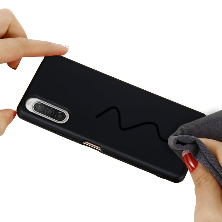 Black liquid silicone case on phone, shockproof full coverage for Xperia 5 II