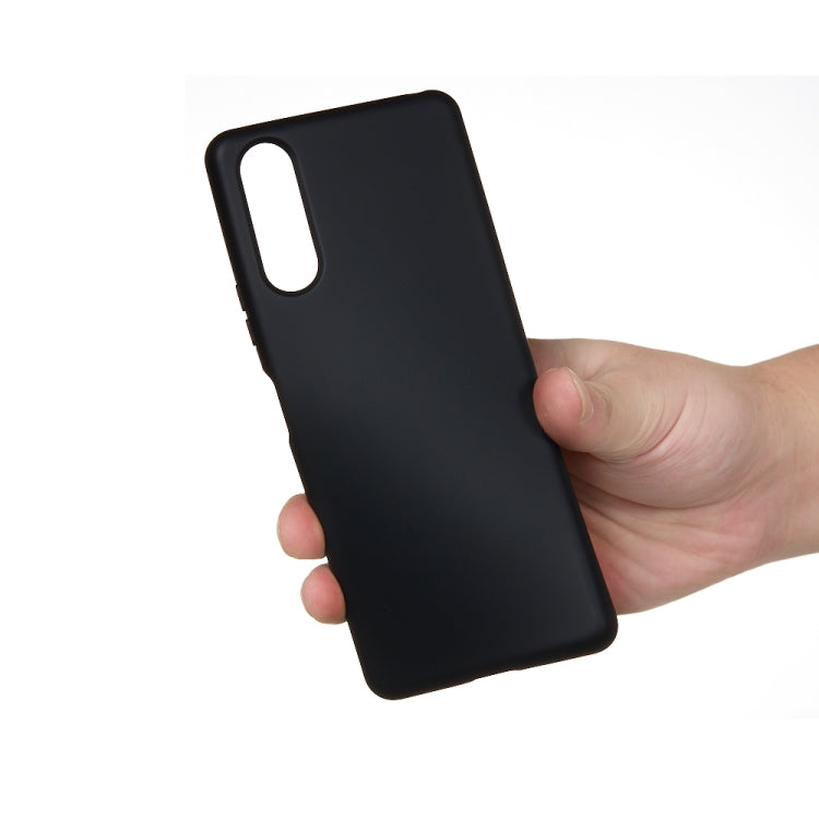 Black liquid silicone shockproof full-coverage case with grippy matte finish, Xperia 5 II